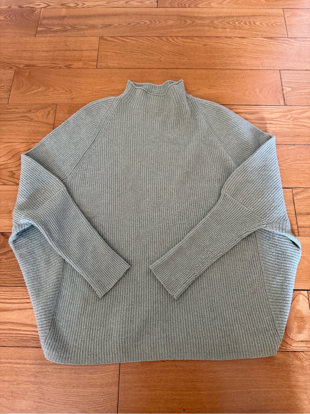 Calvin Klein Jeans Sage Green Ribbed Mock Neck Sweater | Large
